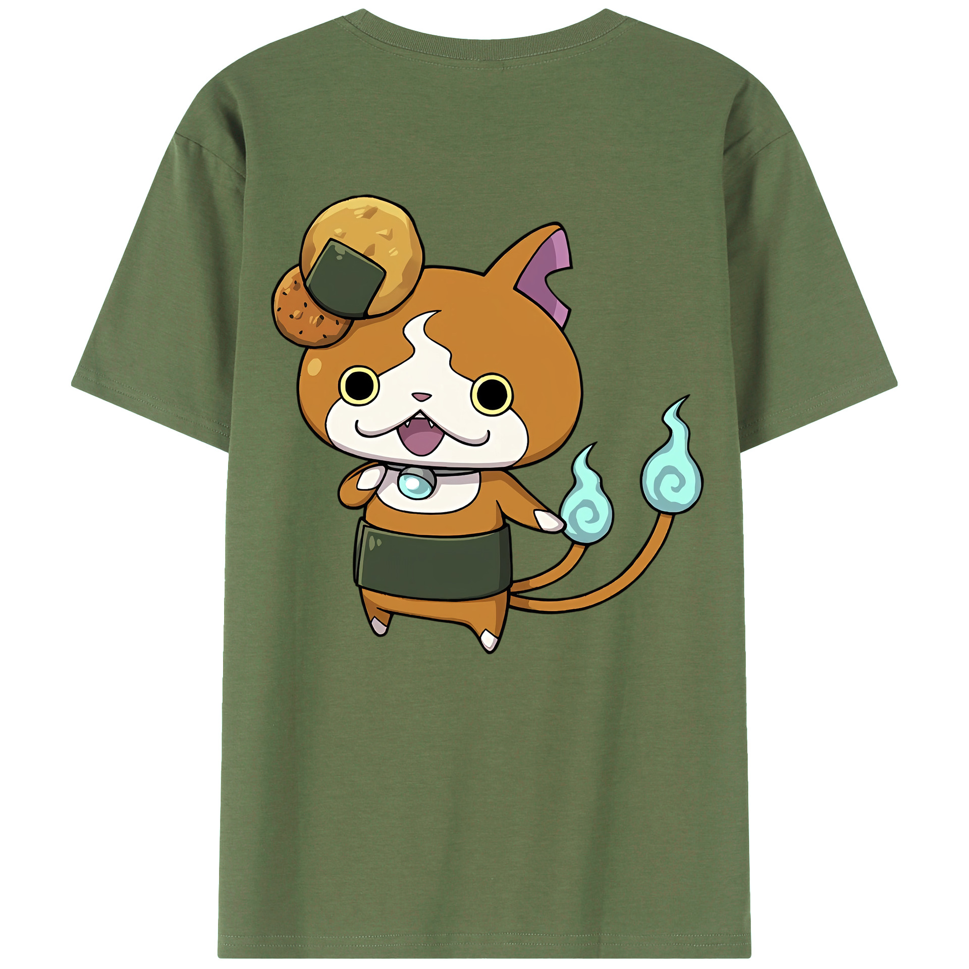（画像用） 妖怪ウォッチ Yo-kai Watch 綿100％ メンズ半袖Tシャツ（バックプリント） 通気性